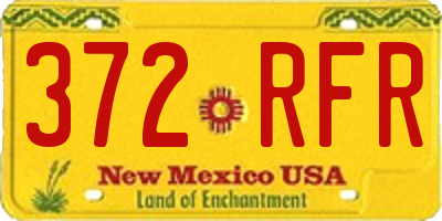 NM license plate 372RFR