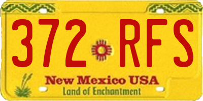 NM license plate 372RFS