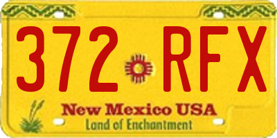 NM license plate 372RFX