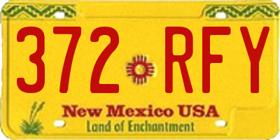 NM license plate 372RFY