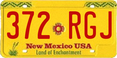 NM license plate 372RGJ