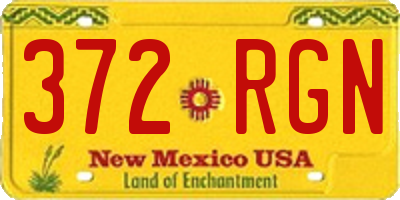 NM license plate 372RGN