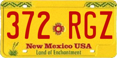 NM license plate 372RGZ