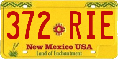 NM license plate 372RIE