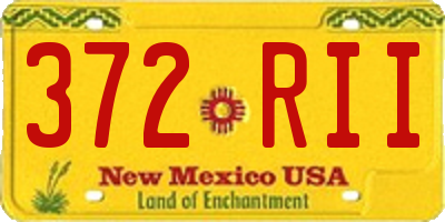 NM license plate 372RII
