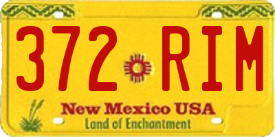 NM license plate 372RIM