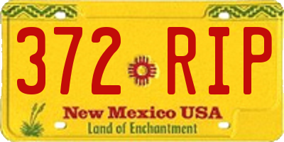 NM license plate 372RIP