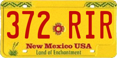 NM license plate 372RIR