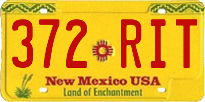 NM license plate 372RIT