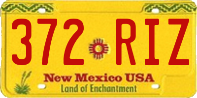 NM license plate 372RIZ