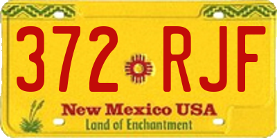 NM license plate 372RJF