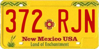 NM license plate 372RJN