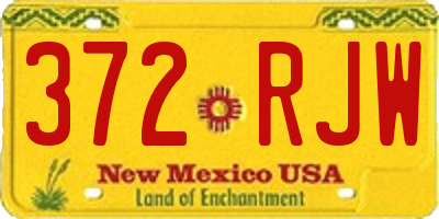 NM license plate 372RJW