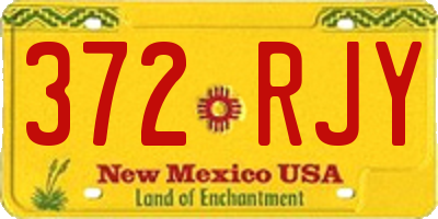 NM license plate 372RJY