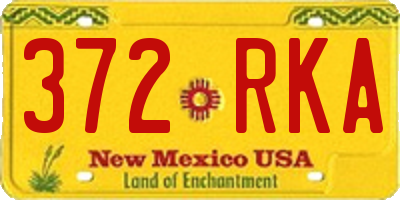 NM license plate 372RKA