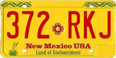 NM license plate 372RKJ