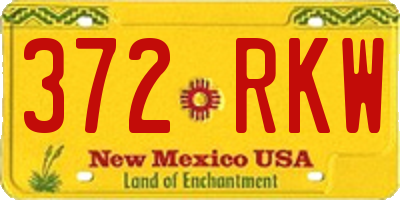 NM license plate 372RKW