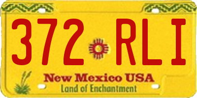 NM license plate 372RLI