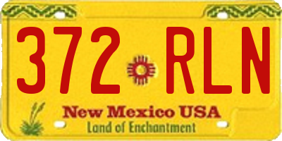 NM license plate 372RLN