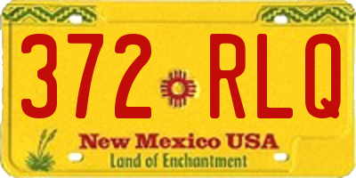 NM license plate 372RLQ