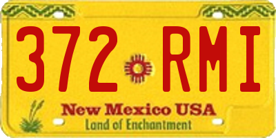 NM license plate 372RMI