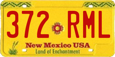 NM license plate 372RML