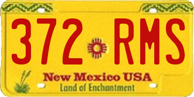 NM license plate 372RMS