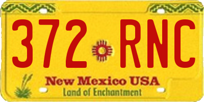NM license plate 372RNC