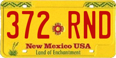 NM license plate 372RND