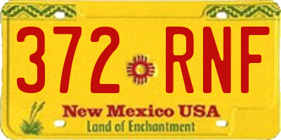 NM license plate 372RNF