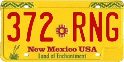 NM license plate 372RNG
