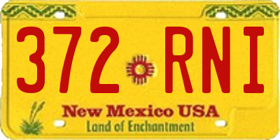 NM license plate 372RNI