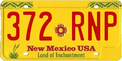 NM license plate 372RNP