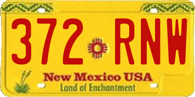 NM license plate 372RNW