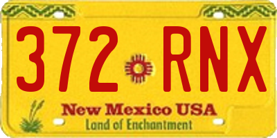 NM license plate 372RNX