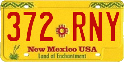 NM license plate 372RNY