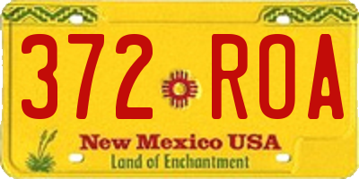 NM license plate 372ROA