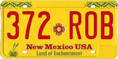 NM license plate 372ROB
