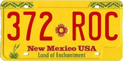 NM license plate 372ROC