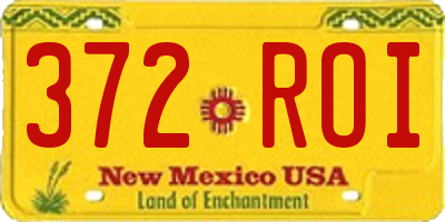 NM license plate 372ROI