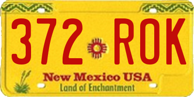 NM license plate 372ROK