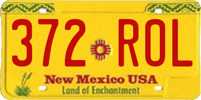 NM license plate 372ROL