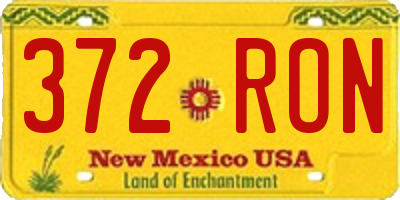 NM license plate 372RON