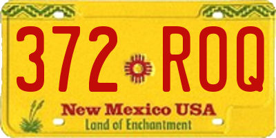 NM license plate 372ROQ