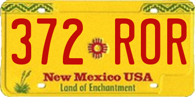 NM license plate 372ROR