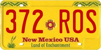 NM license plate 372ROS
