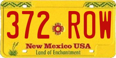 NM license plate 372ROW