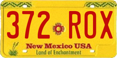 NM license plate 372ROX