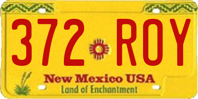 NM license plate 372ROY