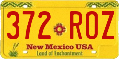 NM license plate 372ROZ